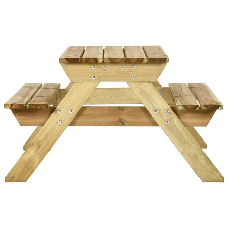 Picknicktafel met banken 110x123x73 cm geïmpregneerd grenenhout 3