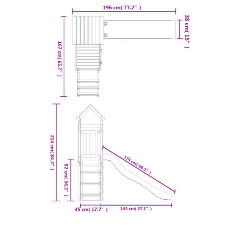 Speelhuis massief grenenhout 10