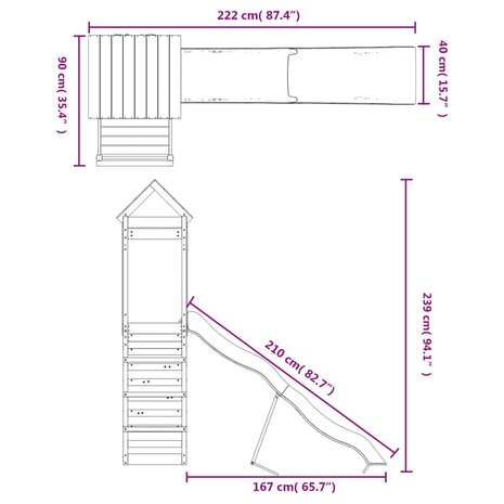 Speelhuis massief grenenhout 10