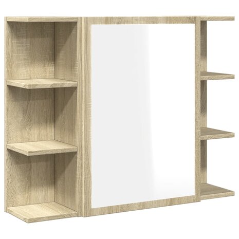 Badkamerspiegelkast 80x20,5x64 cm spaanplaat sonoma eikenkleur 2