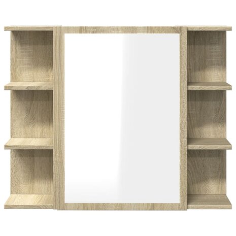 Badkamerspiegelkast 80x20,5x64 cm spaanplaat sonoma eikenkleur 5
