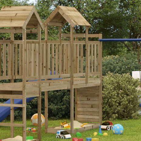 Speeltoren met klimwand 53x110x214 cm geïmpregneerd grenenhout 2