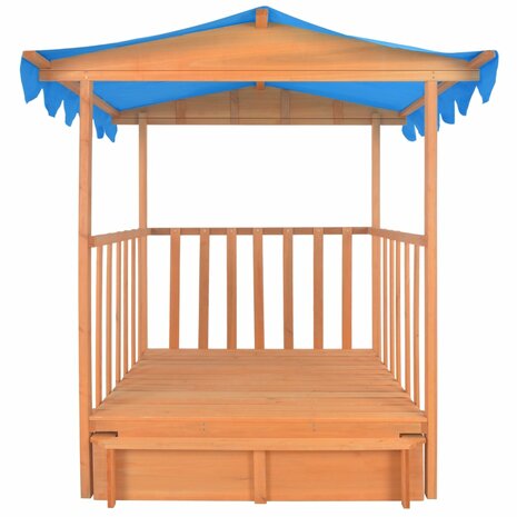 Kinderspeelhuis met zandbak UV50 vurenhout blauw 4
