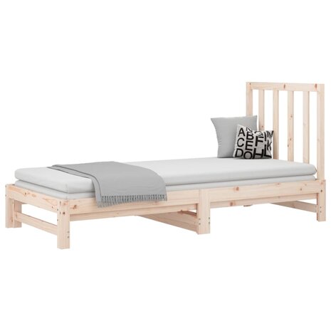 Slaapbank uitschuifbaar massief grenenhout 2x(90x190) cm 3