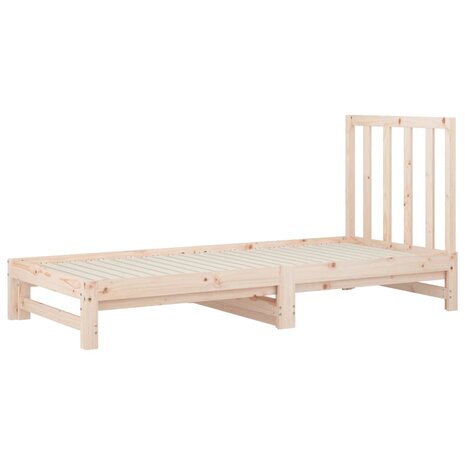 Slaapbank uitschuifbaar massief grenenhout 2x(90x190) cm 4