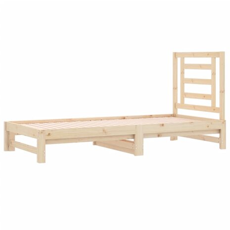 Slaapbank uitschuifbaar massief grenenhout 2x(90x190) cm 4