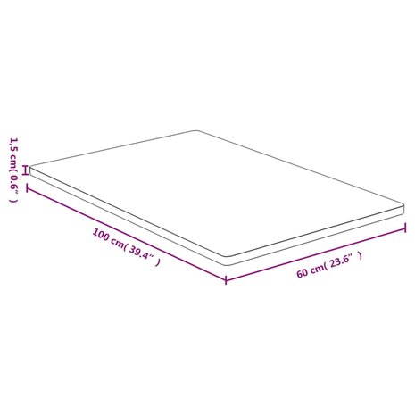 Tafelblad 60x100x1,5 cm bamboe 4