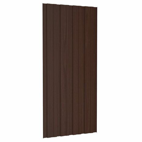 Dakpanelen 12 st 100x45 cm gegalvaniseerd staal bruin 4