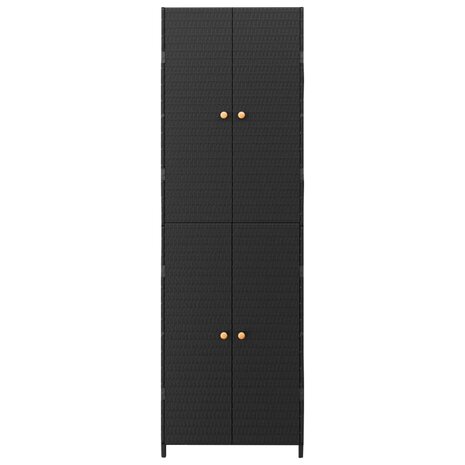 Tuinkast 59x40x180 cm poly rattan zwart 4