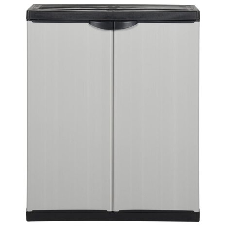 Tuinkast met 1 schap 68x40x85 cm grijs en zwart 2