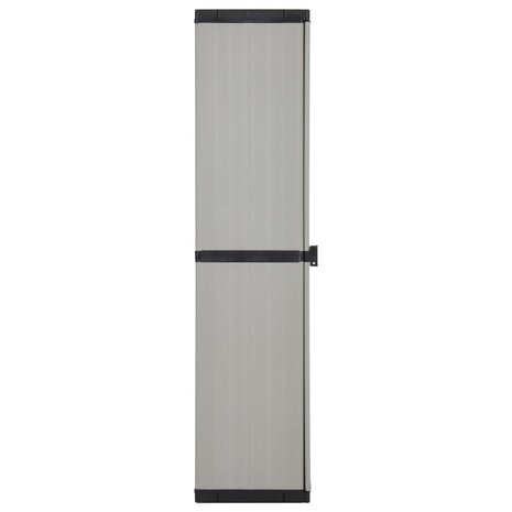 Tuinkast met 3 schappen 34x40x168 cm grijs en zwart 4