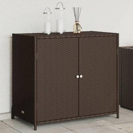 Tuinkast 83x45x76 cm poly rattan bruin 1