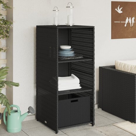 Tuinkast 50x55x115 cm poly rattan zwart 1