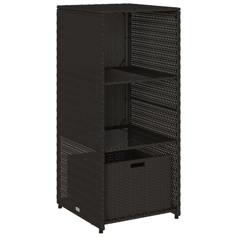 Tuinkast 50x55x115 cm poly rattan zwart 2