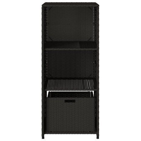 Tuinkast 50x55x115 cm poly rattan zwart 7