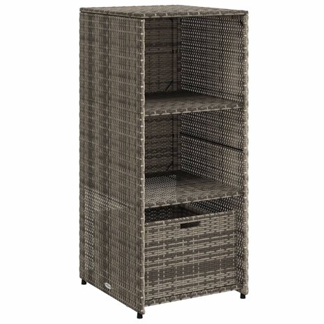 Tuinkast 50x55x115 cm poly rattan grijs 2