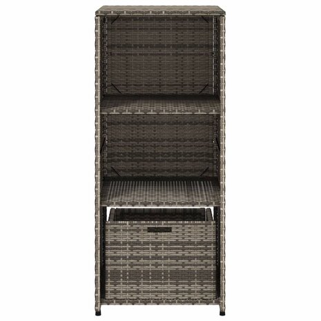 Tuinkast 50x55x115 cm poly rattan grijs 7