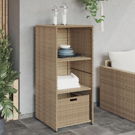 Tuinkast 50x55x115 cm poly rattan beige 1