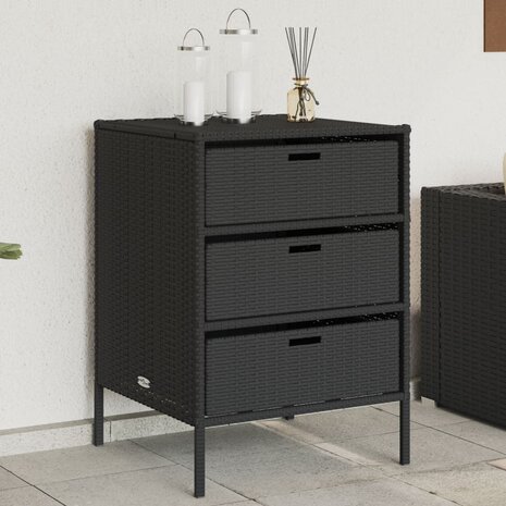 Tuinkast 55x59x80 cm poly rattan zwart 1