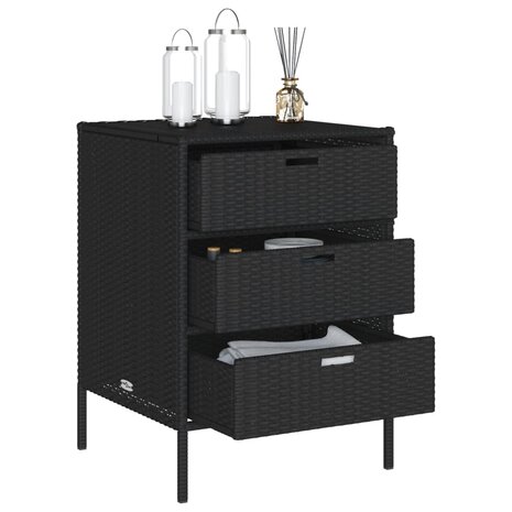 Tuinkast 55x59x80 cm poly rattan zwart 5