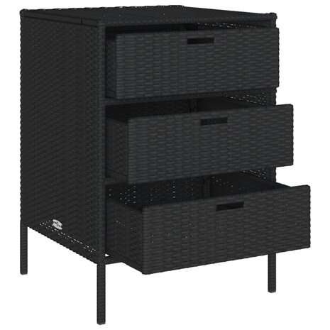 Tuinkast 55x59x80 cm poly rattan zwart 6