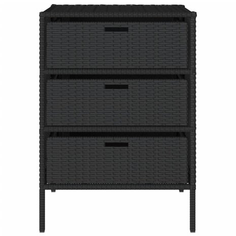 Tuinkast 55x59x80 cm poly rattan zwart 7