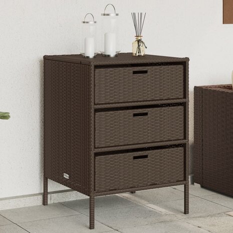 Tuinkast 55x59x80 cm poly rattan bruin 1