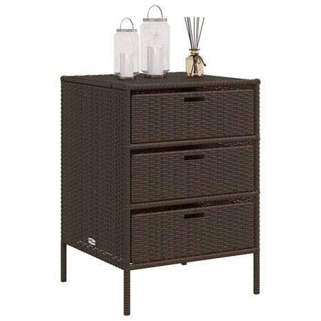 Tuinkast 55x59x80 cm poly rattan bruin 4