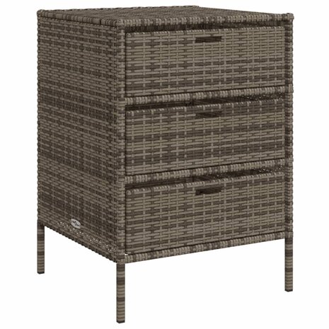 Tuinkast 55x59x80 cm poly rattan grijs 2