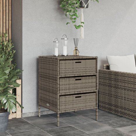 Tuinkast 55x59x80 cm poly rattan grijs 3
