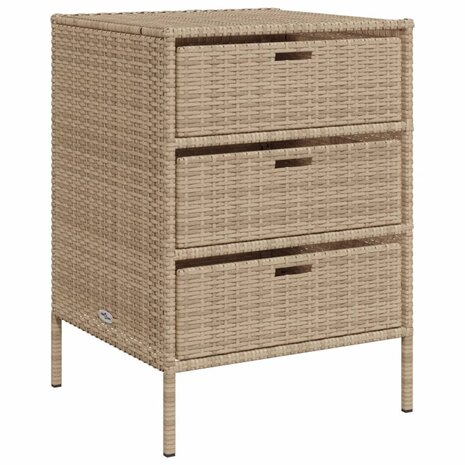 Tuinkast 55x59x80 cm poly rattan beige 2