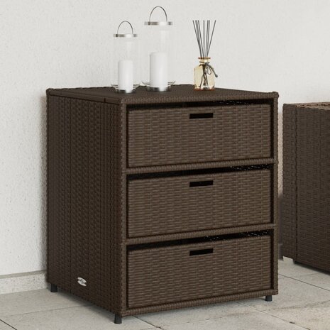 Tuinkast 55x59x69 cm poly rattan bruin 1