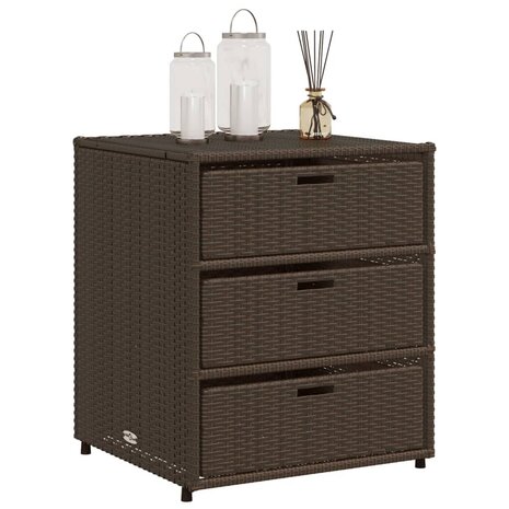 Tuinkast 55x59x69 cm poly rattan bruin 4