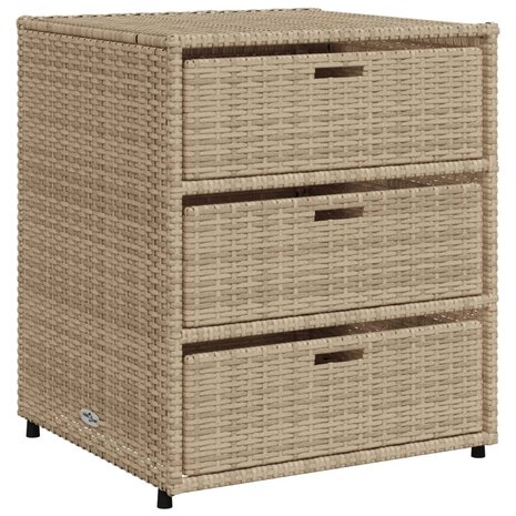 Tuinkast 55x59x69 cm poly rattan beige 2