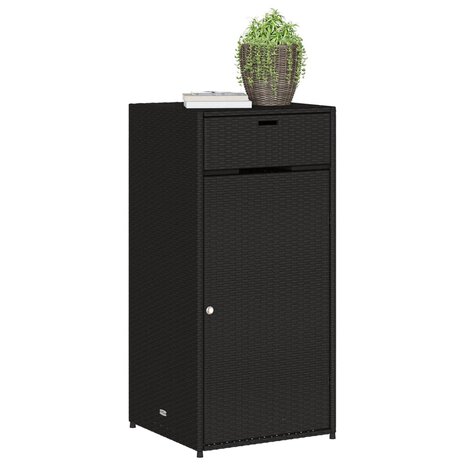 Tuinkast 55x55x111 cm poly rattan zwart 4