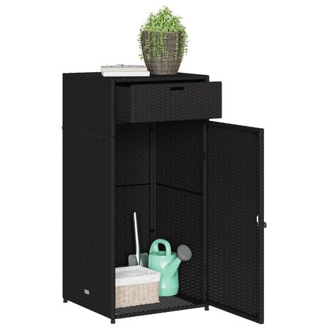 Tuinkast 55x55x111 cm poly rattan zwart 5