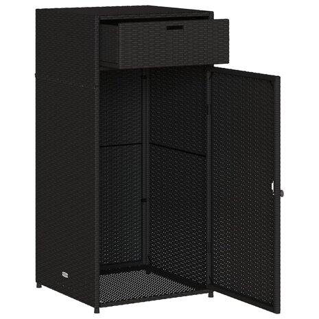 Tuinkast 55x55x111 cm poly rattan zwart 6