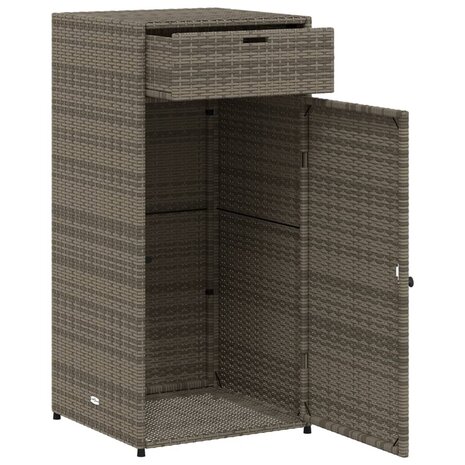 Tuinkast 55x55x111 cm poly rattan grijs 6