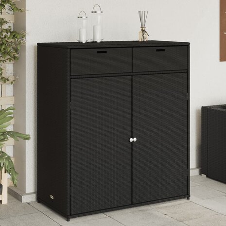 Tuinkast 105x55x113 cm poly rattan zwart 1
