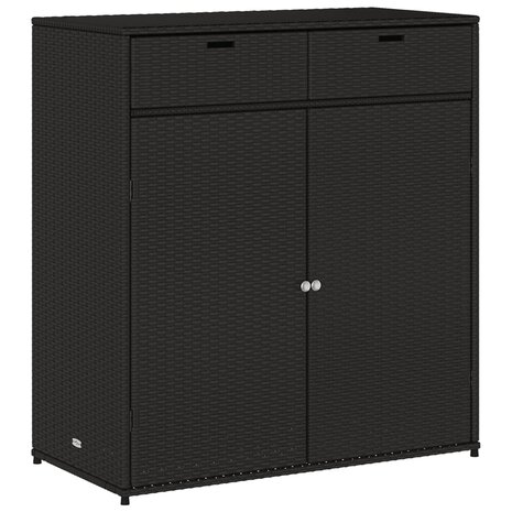 Tuinkast 105x55x113 cm poly rattan zwart 2