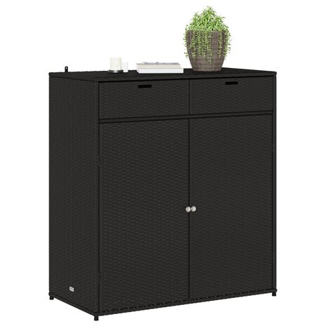 Tuinkast 105x55x113 cm poly rattan zwart 4
