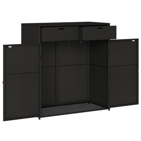Tuinkast 105x55x113 cm poly rattan zwart 6