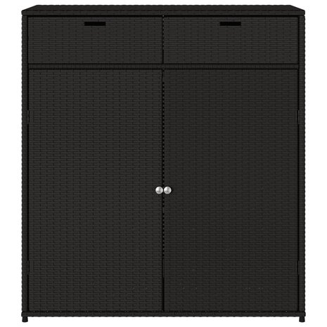 Tuinkast 105x55x113 cm poly rattan zwart 7