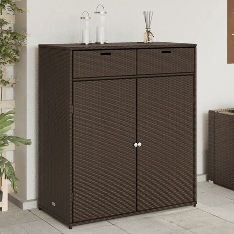 Tuinkast 105x55x113 cm poly rattan bruin 1