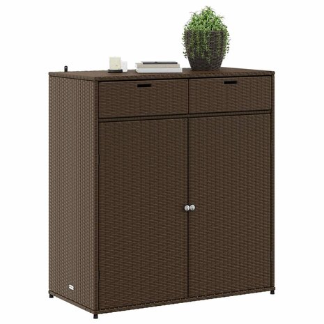 Tuinkast 105x55x113 cm poly rattan bruin 4