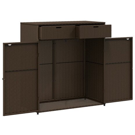 Tuinkast 105x55x113 cm poly rattan bruin 6