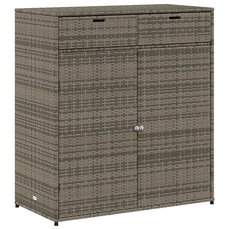 Tuinkast 105x55x113 cm poly rattan grijs 2
