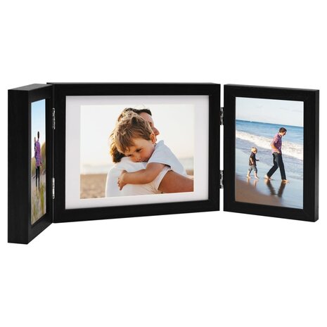 Fotolijst drieluik 22x15 cm+2x(10x15 cm) zwart 1