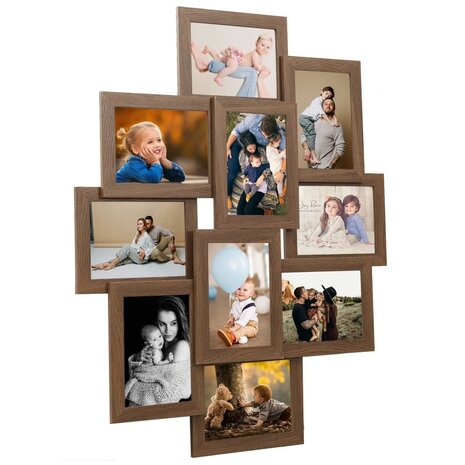 Fotolijst voor 10x(13x18 cm) foto MDF lichtbruin 1