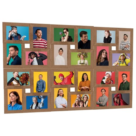 Fotolijst voor 24x(10x15 cm) foto MDF lichtbruin 1